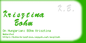krisztina bohm business card